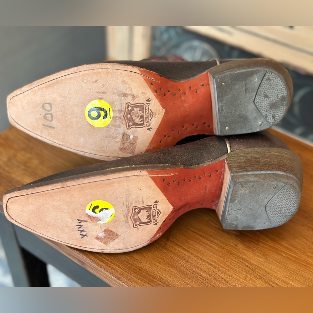 Trask Brown and Pink Ankle Boots FINAL PRICE CUT - Picture 4 of 10